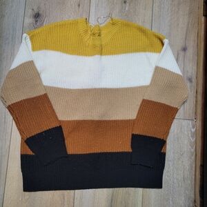 Full Circle Trends Multicolor Striped Sweater Size S